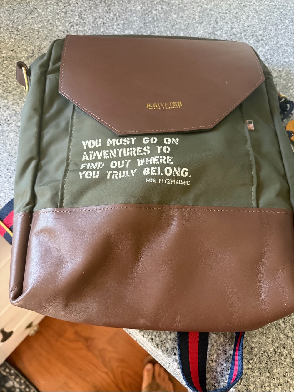 R. Riveter Jeep Collab Men's Olive Green and Brown Handmade